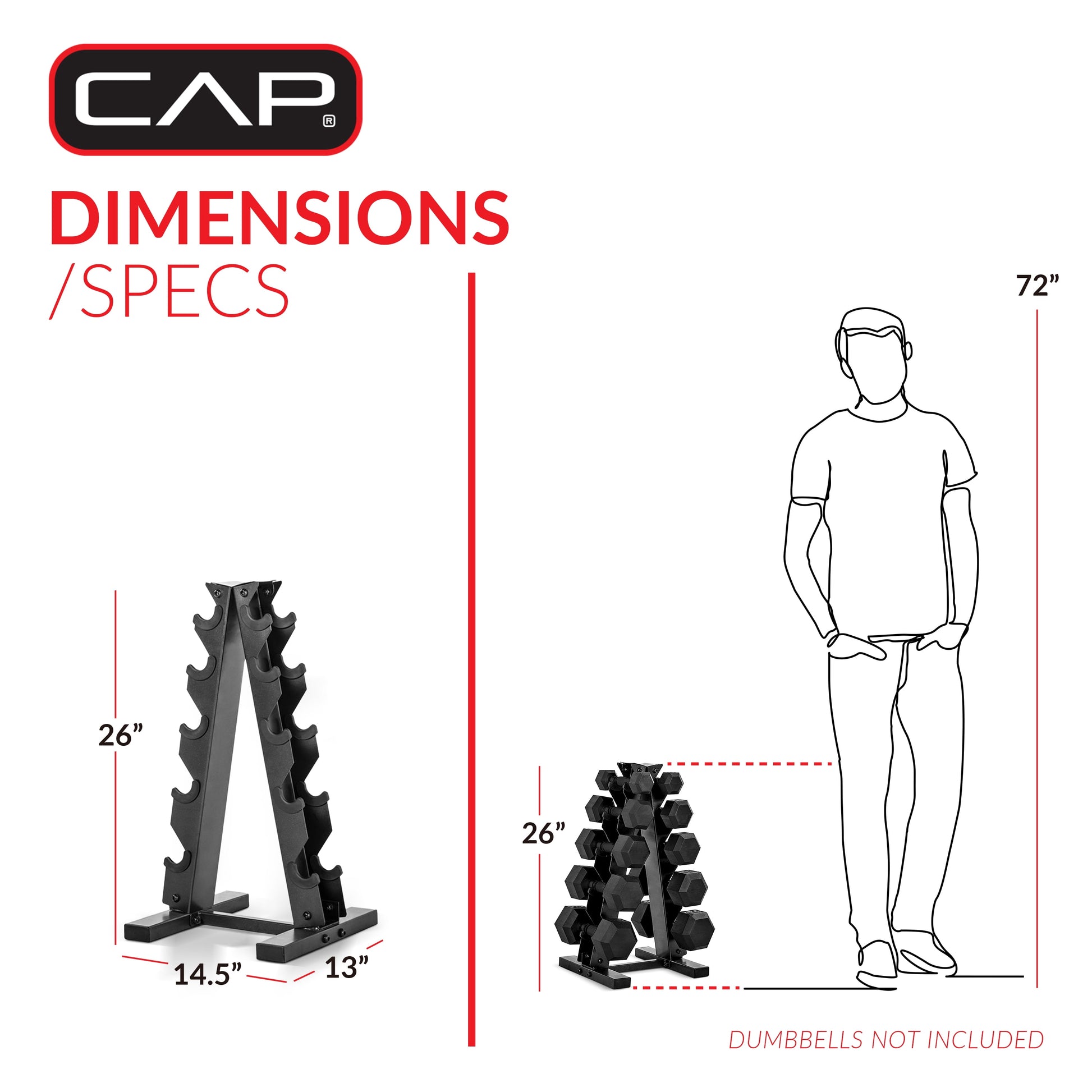 a Frame-Style Dumbbell Stand, Black (Holds 5 Pairs)