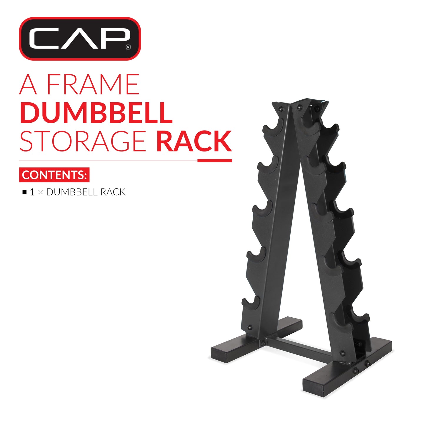 a Frame-Style Dumbbell Stand, Black (Holds 5 Pairs)