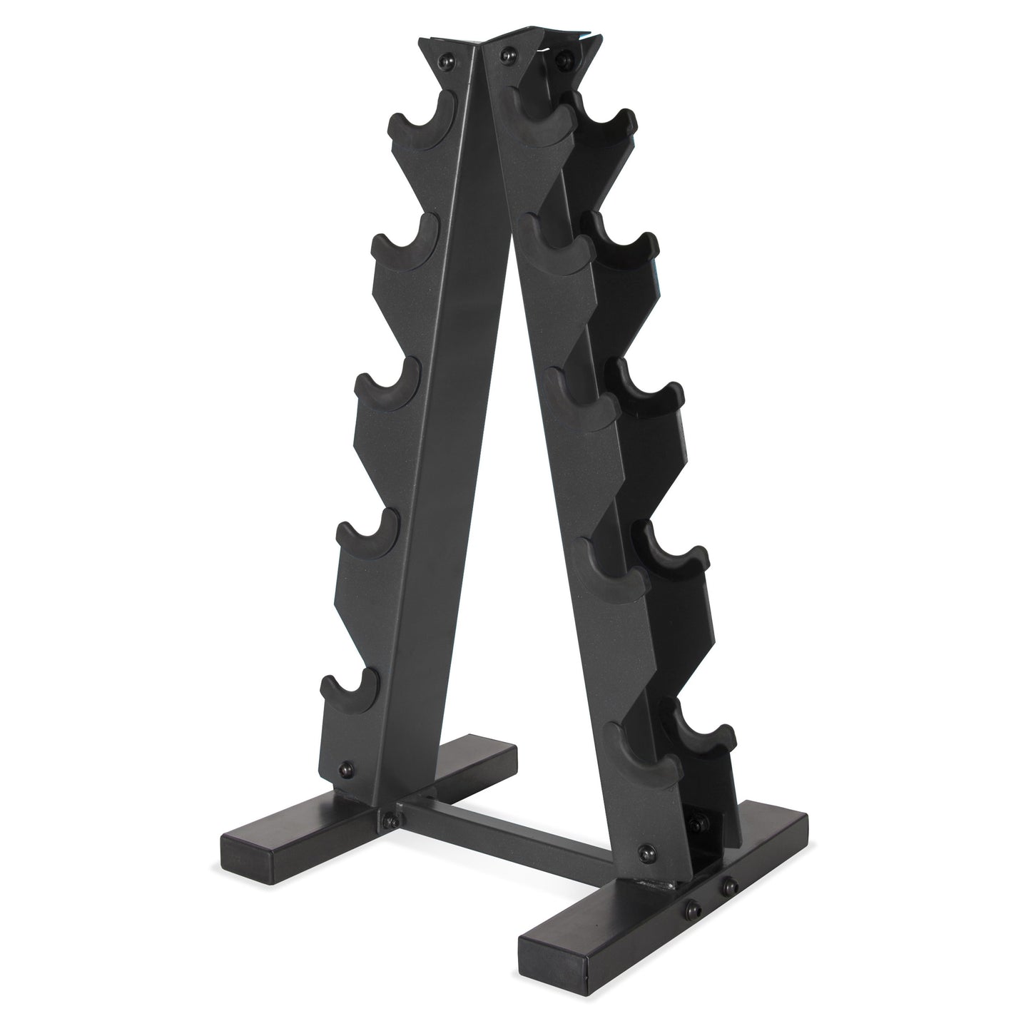 a Frame-Style Dumbbell Stand, Black (Holds 5 Pairs)