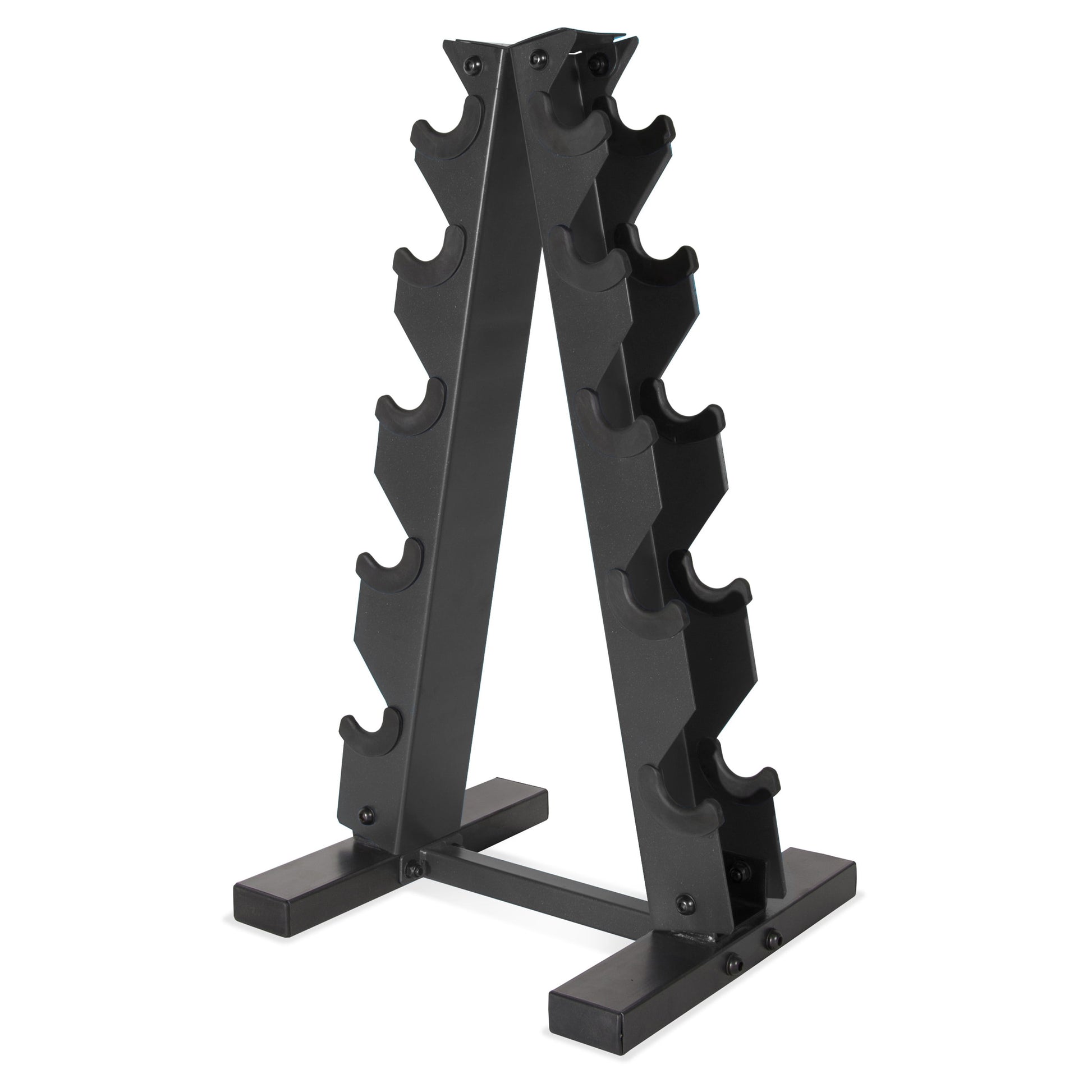 a Frame-Style Dumbbell Stand, Black (Holds 5 Pairs)