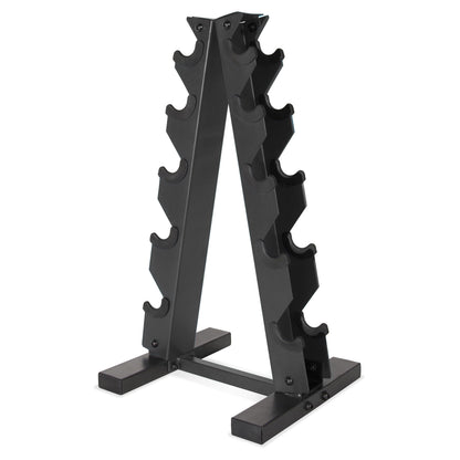 a Frame-Style Dumbbell Stand, Black (Holds 5 Pairs)