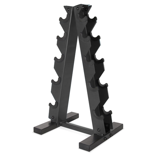 a Frame-Style Dumbbell Stand, Black (Holds 5 Pairs)