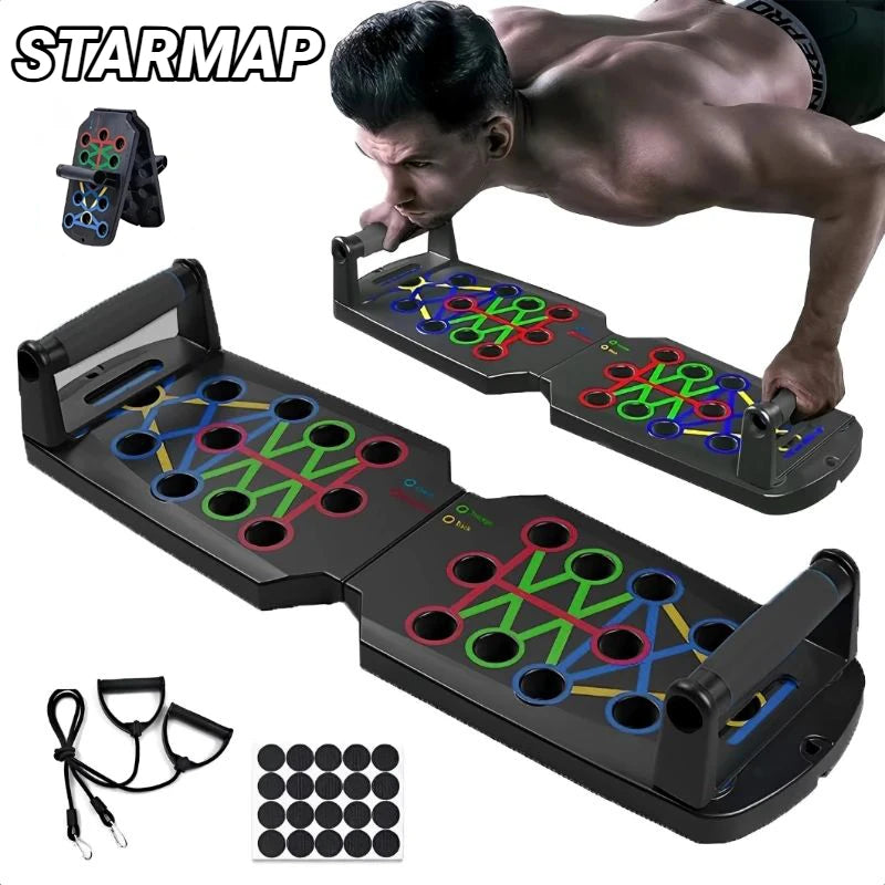Portable Multifunctional Push up Board Fitness and Muscle Training Device Home Workout Set Foldable Push up Bar Resistance